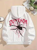 Men's Spider Print Fleece Hoodie