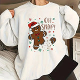 Cute Gingerbread Printed Christmas Casual Hoodie