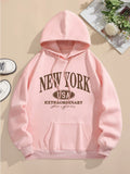 Drawstring Long Sleeve Casual Hooded Sweatshirt