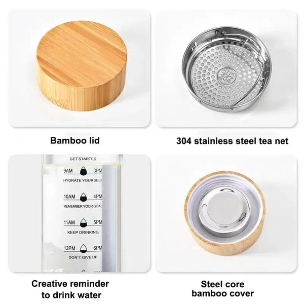 1000 ml Wasserflaschenmarker aus Glas mit großem Fassungsvermögen