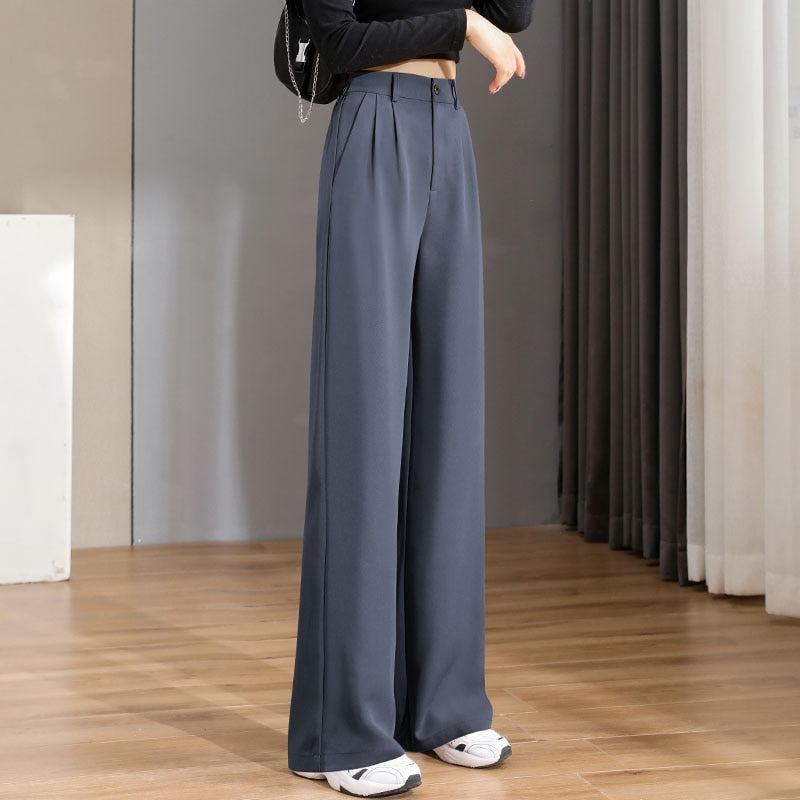 Women  Pants Vintage High  Baggy Korean Spring Summer Autumn Wide Leg - xinnzy