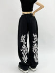 Gothic Black Jogging Sweatpants Oversize