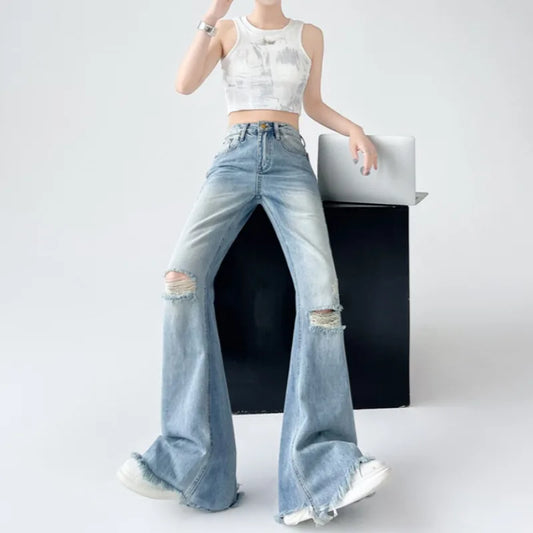 Harajuku Y2K Gradient Flared Denim Jeans