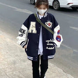 Korean Version Loose Embroidery Harajuku Style Hoodie Women