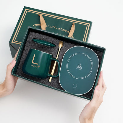 Ceramics Mugs With Lid Coffee Cup Usb Coaster Warmer Pad Constant