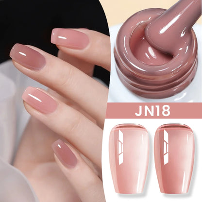 Jelly Nude Gel Nail Polish 10ml Light Pink Peach Translucent Color UV