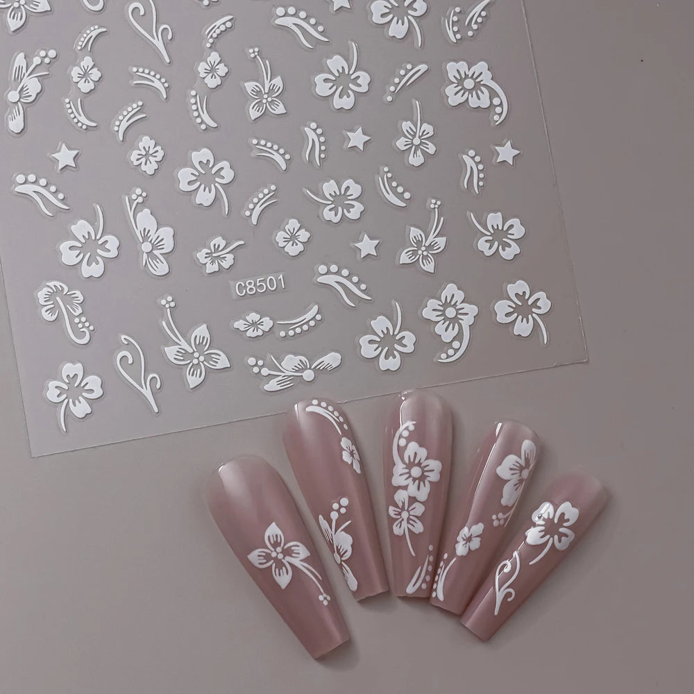 3D Gold Heart Nail Art Stickers