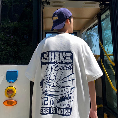 T shirt Summer Men Shake Ramen Y2k Streetwear