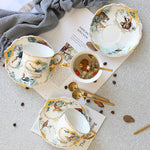 Mugs Vintage Luxury Ceramics Coffee Cup and Plate Set European