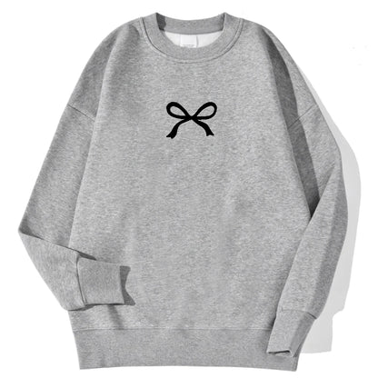 Casual Women's Sweatshirts Kawaii Bow Graphic Prints Pullover