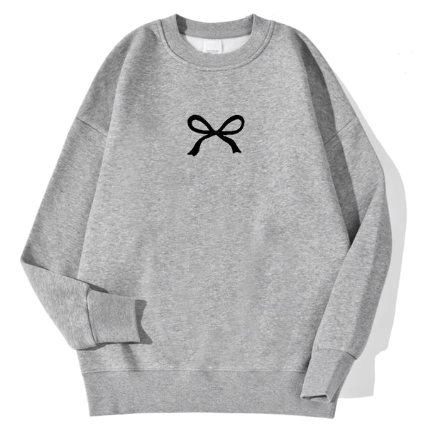 Casual Women's Sweatshirts Kawaii Bow Graphic Prints Pullover