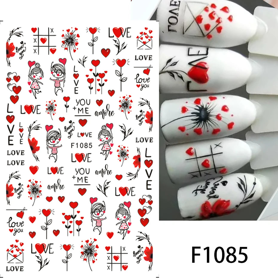 Cute Love Girl Nail Art Stickers