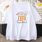 Cute Kawaii Popcorn T-Shirt Woman Cute Graphic