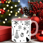 2025 1pc Black Santa Claus 3d 11oz Ceramic Mug With Handle