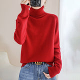 Sweater Turtleneck Cashmere Pullovers Long Sleeve Casual Basic Femme Sweater - xinnzy