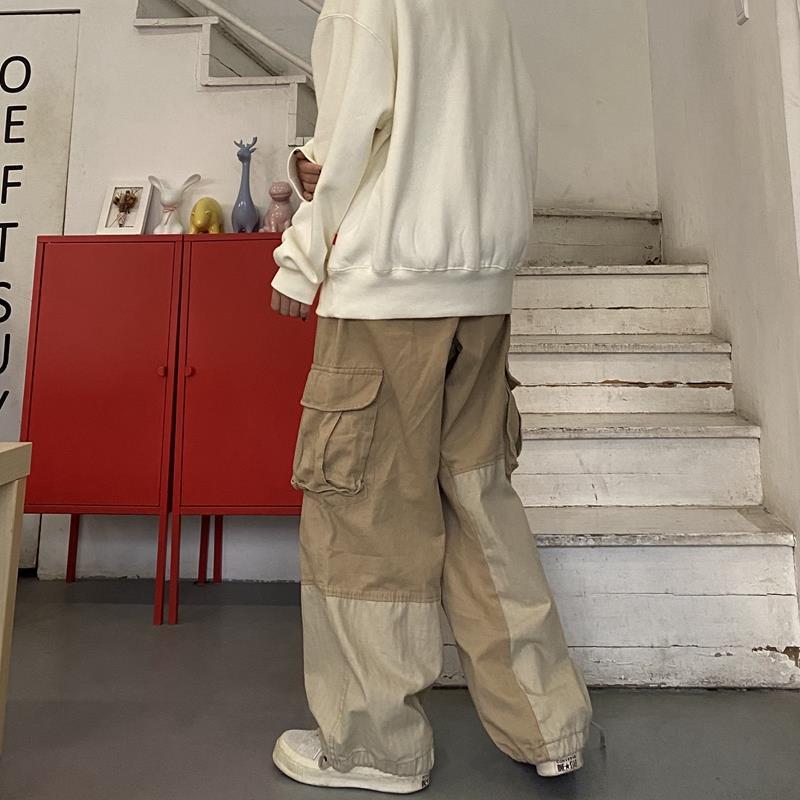 Baggy Khaki Cargo Hose für Männer Vintage lose lässige Herbst japanische Hip Hop Retro