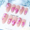 10pcs Gold Metallic 3D Press-On Almond Fake Nails