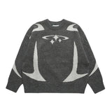 Men's Vintage Knitwear Y2K Stars Print Sweaters Winter Harajuku Oversized Pullover