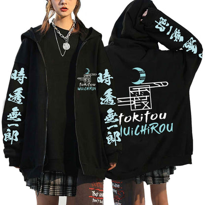 Anime Demon Slayer Tokito Muichiro Hoodies Oversized Long Sleeve Pullovers