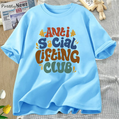 Women's Streetwear T-shirt with Anti Social Lifting Club