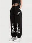 Stylish Shooting Star Joggers with Drawstring and Pockets