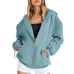 Trendy Queen Oversized Zip-Up Hoodies for Women Fall Fashion Long Sleeve Pockets