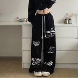 Straight Pajamas Sweatpants Autumn Loose High Hello Kitty Waist Trousers