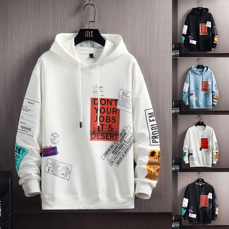 Hoodie Men Trendy Outfits Harajuku Clothing Print