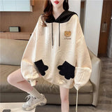 Spring  Autumn Thin Hooded Sweatshirt Women Cartoon