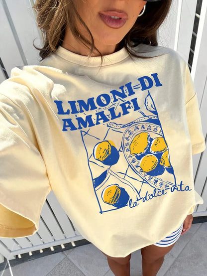 Limoni Di Amalfi Lemon Graphic  Women New Trend Collection T-Shirt