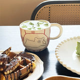 Ceramic Mug Hand Pinched Irregular Porcelain Coffee Cup Breakfast milk oatmeal cup