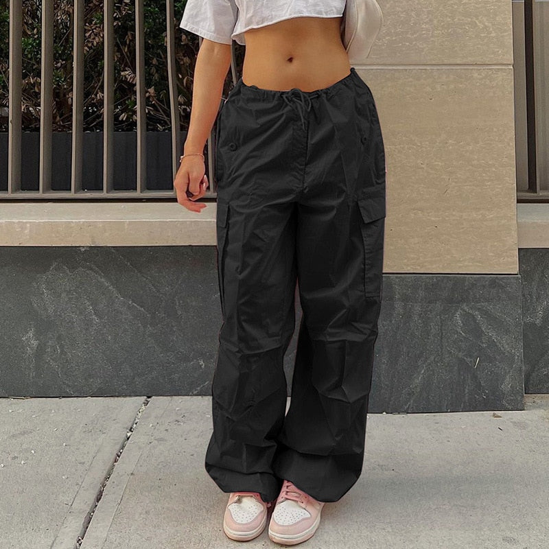 Cargo Pants Y2K Plus Size Low Waist Parachute Loose Baggy Streetwear