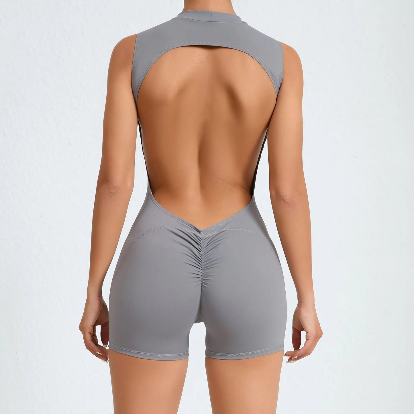 Women's Backless One-Piece Yoga Jumpsuit Sleeveless Sporty Romper