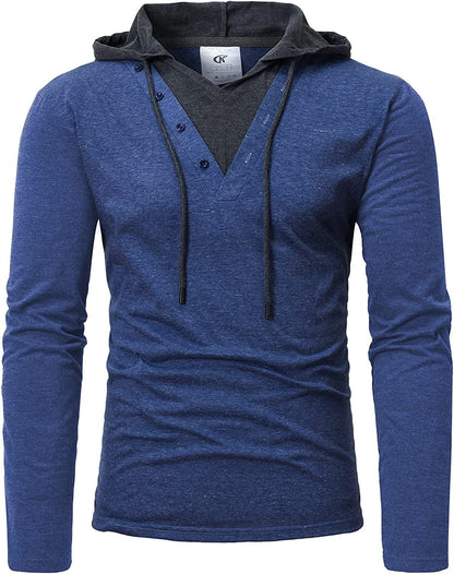 Men Hoodies Sweatshirts Long Sleeve Solid Lightweight Casual