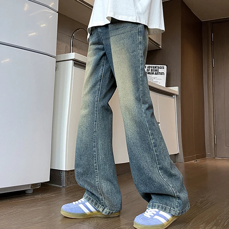 Men's Loose Fit Retro Denim Jeans High Street Pants