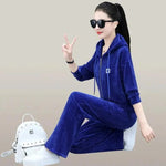 Women Hoodies And Wide Leg Pants Suit Jogging