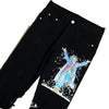 2024 Autumn Clown Print Black Jeans for Men Slim Fit Street Style