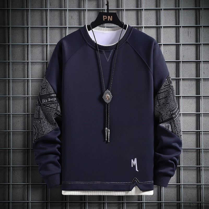 Sweatshirt Men Casual Loose Trend Stitching