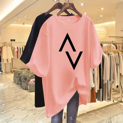 Elegant Summer Tshirt Women Loose Fit Cotton Casual Top