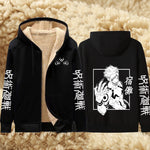 Anime Jujutsu Kaisen Hoodies Winter Warme Jacke Yuji Itadori Gedruckt Hoodie Gojo Satoru Streetwear Langarm Unisex