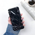 Marble case on For Coque iPhone Max Silicone Soft