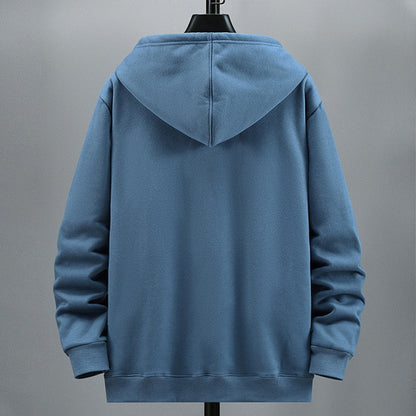 Kapuzenpullover für Herren, Fleece, einfarbig, große Größe