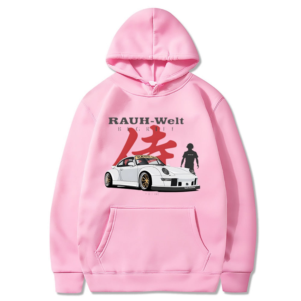 Men Hoodies Harajuku Japanese Anime Cartoon Print Casual