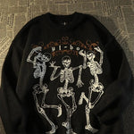 Sweater Hip Hop Skull Extra Large Black Men Pullover New Fashion Retro Streetwear Knitted Top