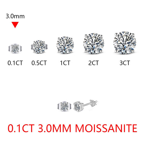 2 Carat 8.0mm D Color Moissanite Top Quality 100% 925 Sterling Silver - xinnzy