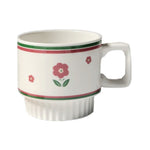 Tulip Ceramic Mug Vintage Milk  Coffee Cup Mugs Girl Heart Flower