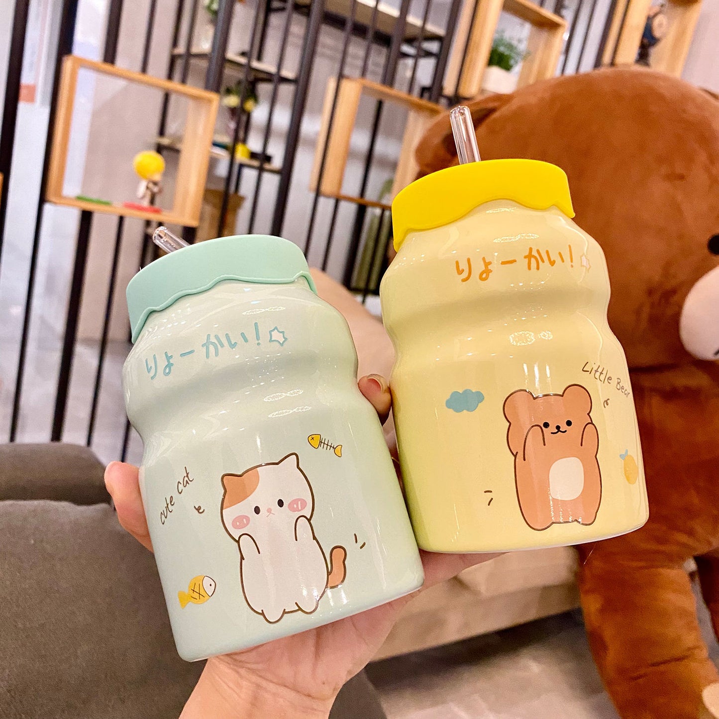 Mugs Cartoon Pictures Water Cup Bottle Girls Children