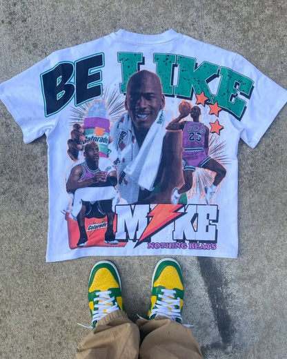 American Letter Graffiti Cotton T-Shirt Men’s Casual Sports Streetwear