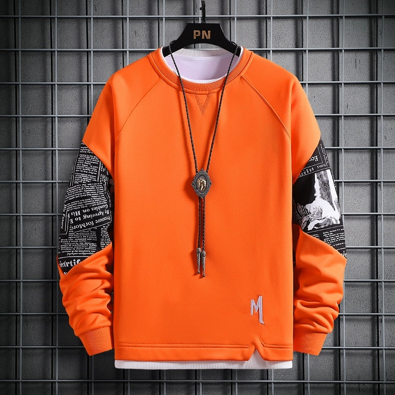 Sweatshirt Men Casual Loose Trend Stitching