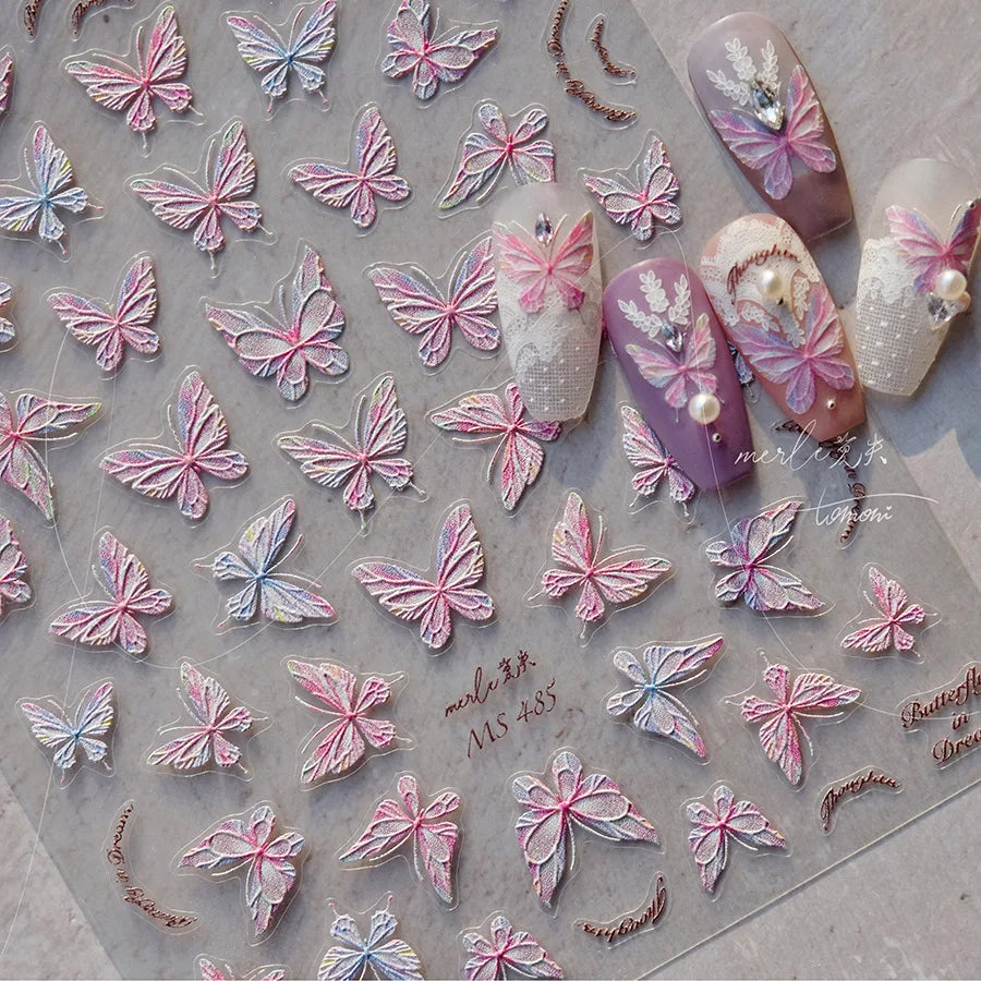 Bronzing Gilded Butterfly Nail Art